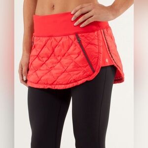 Lululemon Hot Cheeks Skirt Quilted Puffer Skirt Love Red Size 6